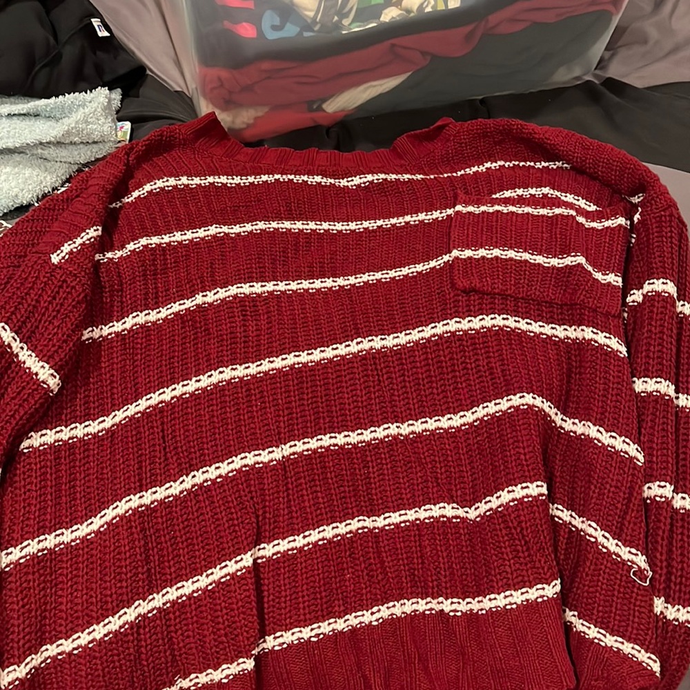 Striped maroon sweater